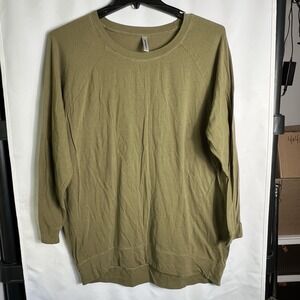 SHOP THE MINT Olive Green Long Sleeve‎ Tunic Sweatshirt Womens L Cotton Blend